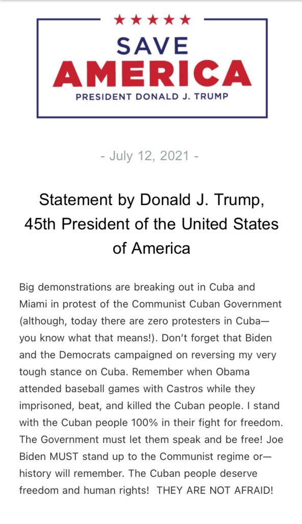 GOP Backs Cuban Protestors Calling For The End of Communist Dictatorship